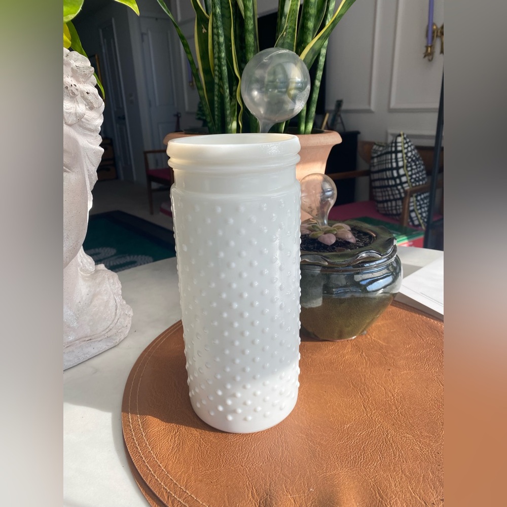 Tall Milk Glass Vase